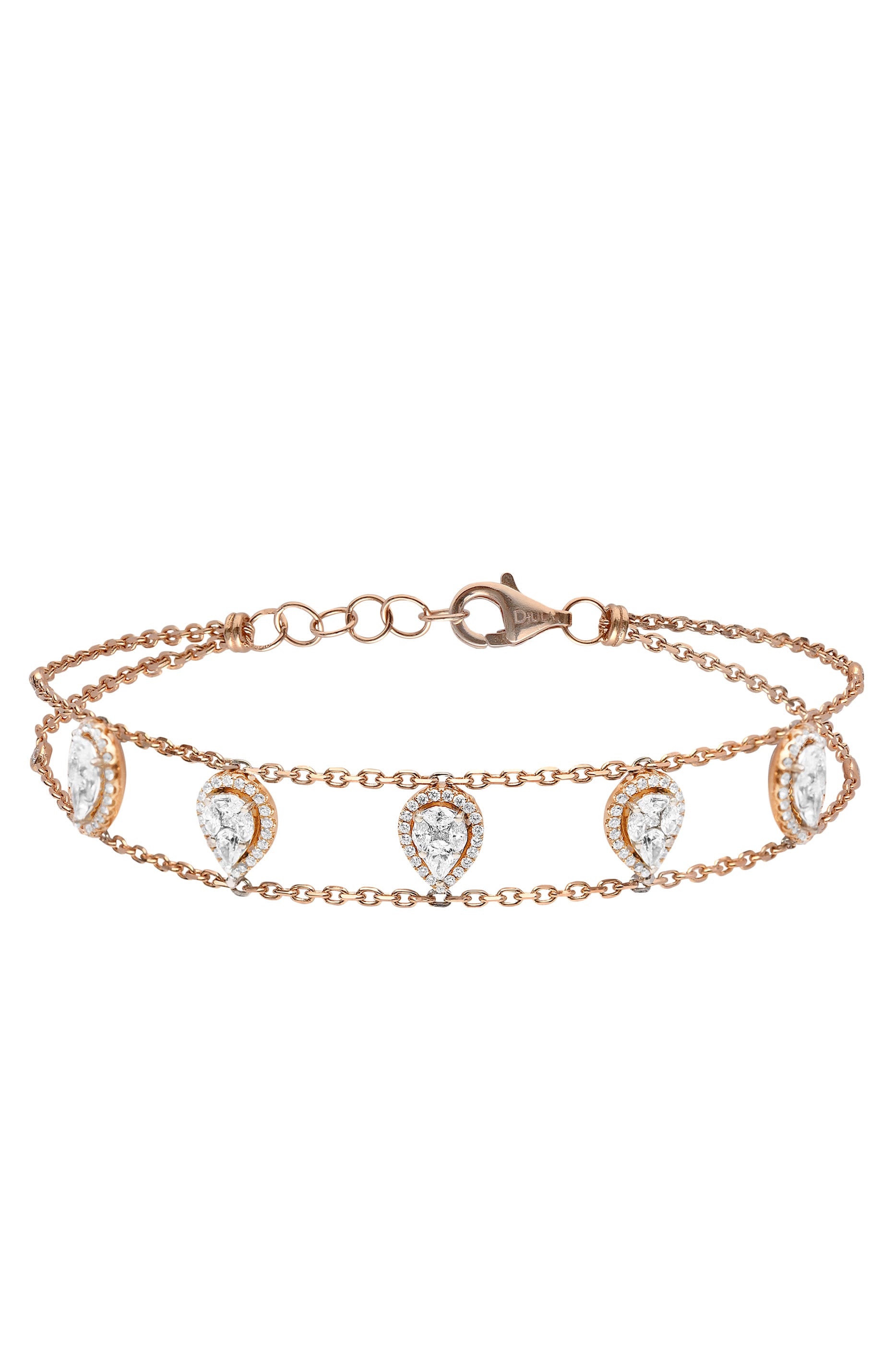 Éclat Bracelet 5 Pears, 18k Rose Gold & Diamonds