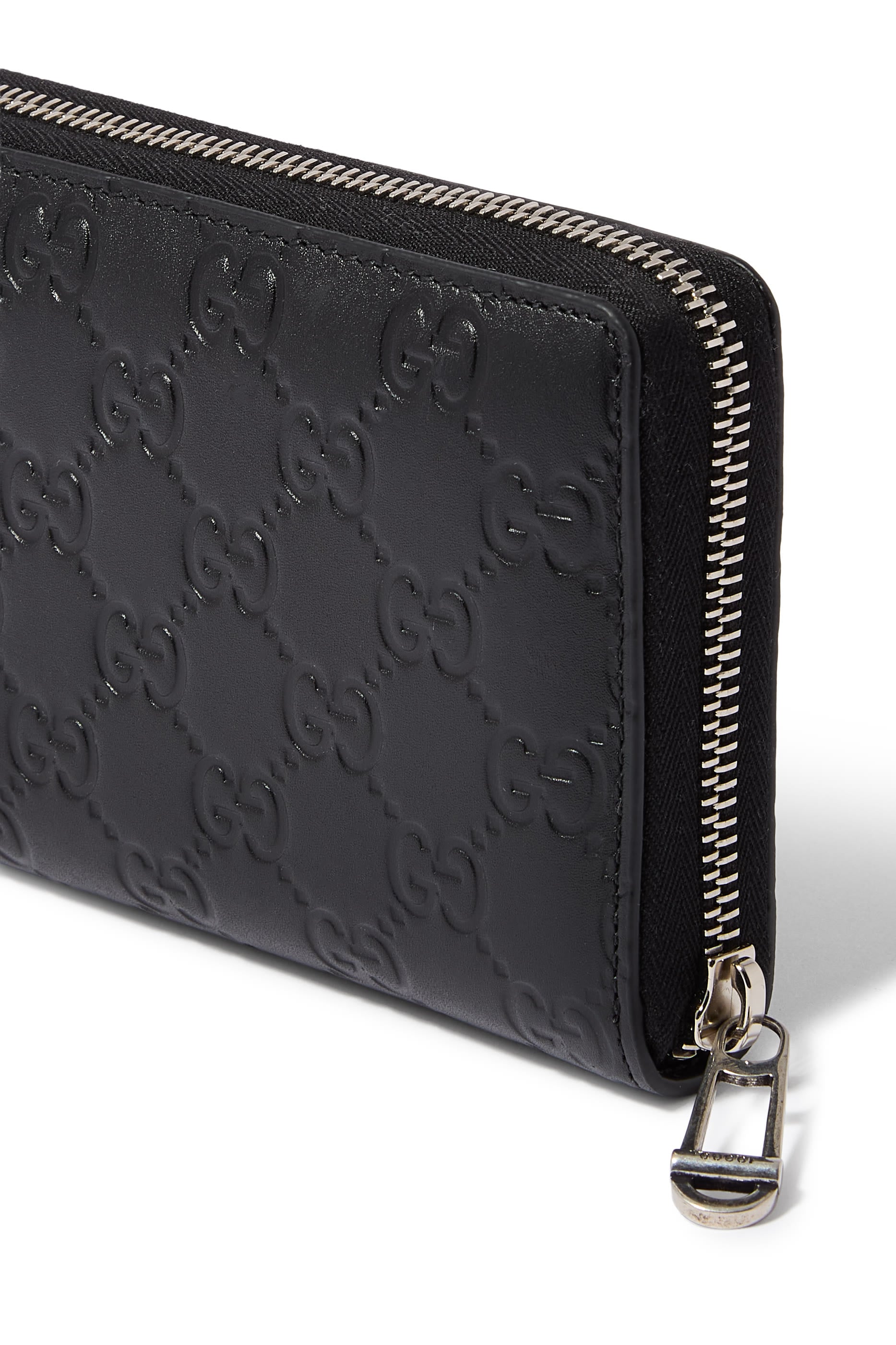 GG Emblem Zip Around Wallet