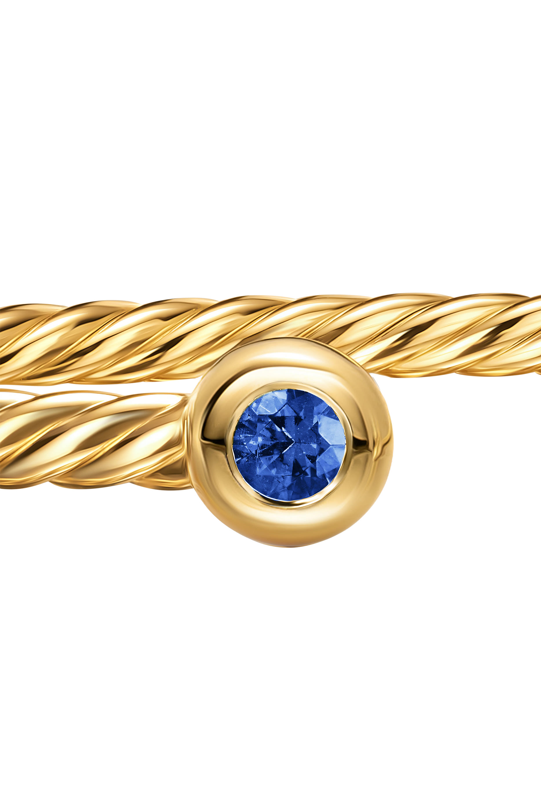 Micro Cablespira® Flex Round Bracelet, 18k Yellow Gold & Sapphire