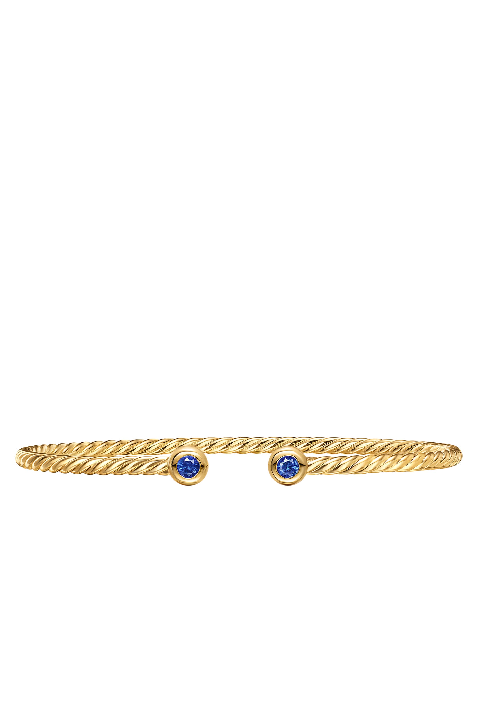 Micro Cablespira® Flex Round Bracelet, 18k Yellow Gold & Sapphire