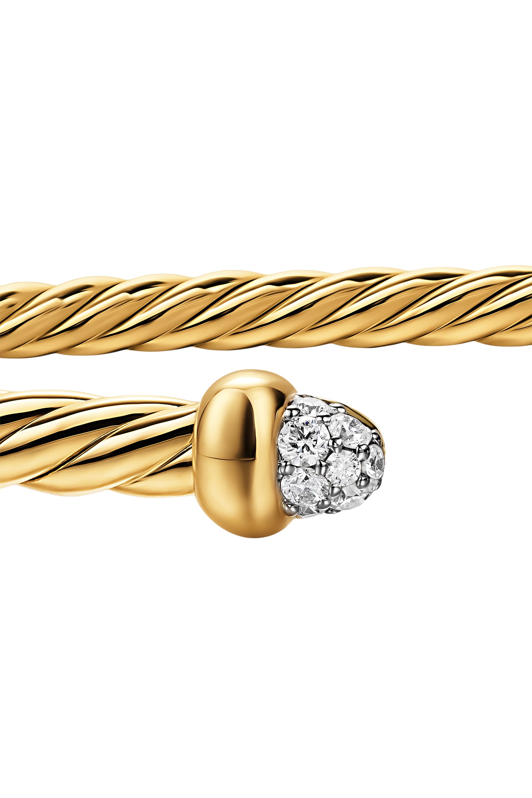 Micro Cablespira® Flex Bracelet, 18K Yellow Gold & Diamonds