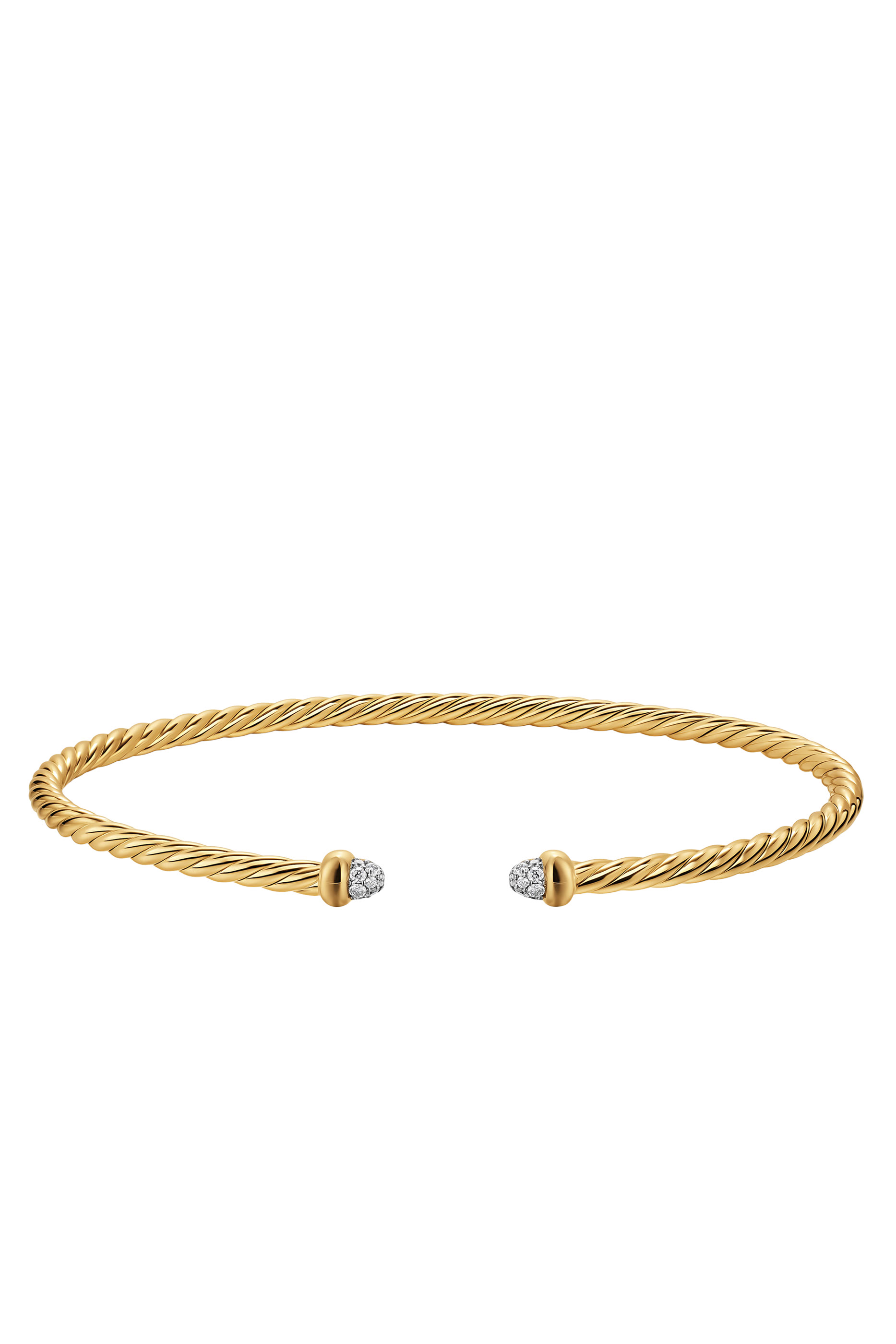 Micro Cablespira® Flex Bracelet, 18K Yellow Gold & Diamonds