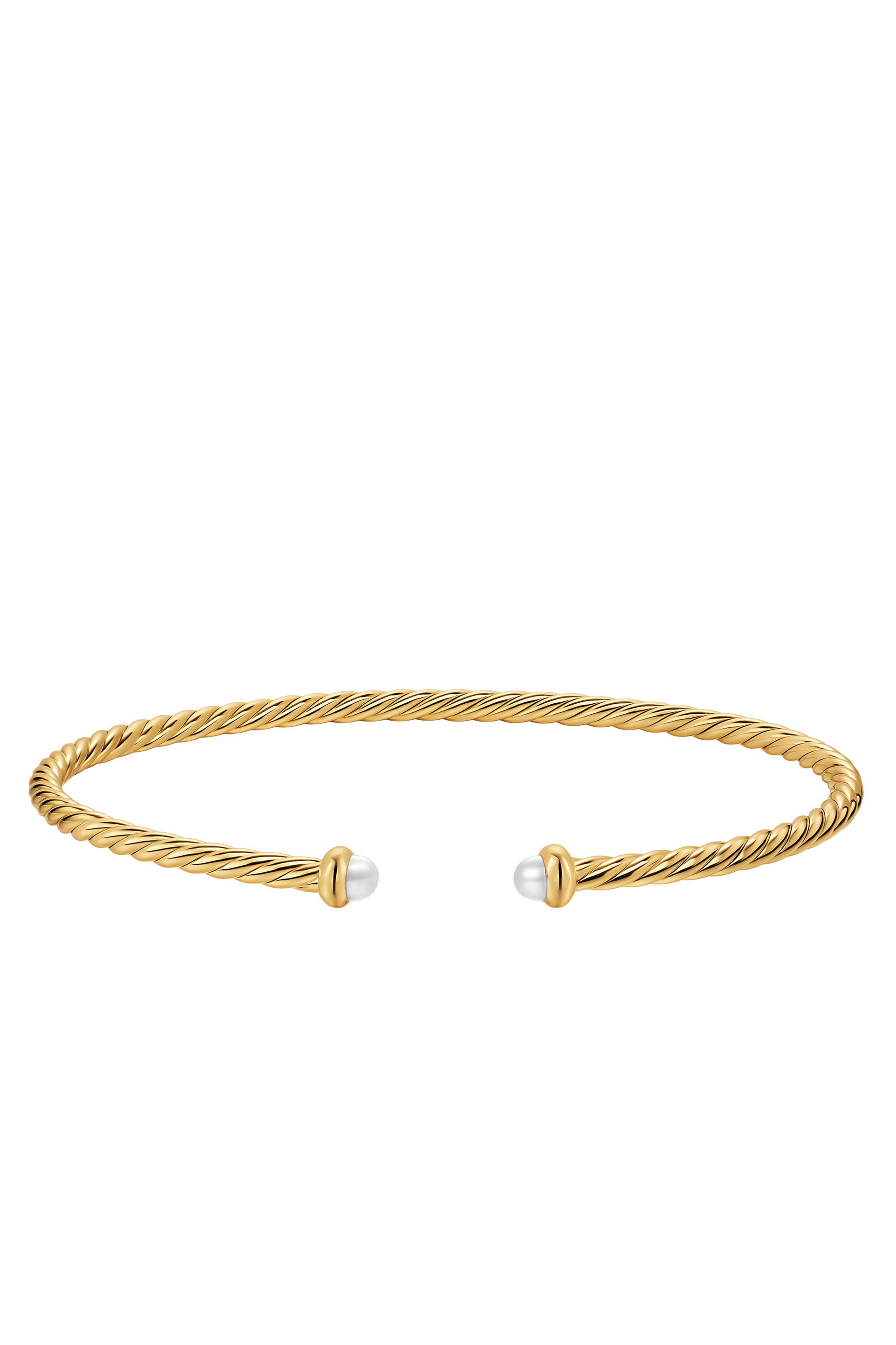 Micro Cablespira® Flex Bracelet, 18k Yellow Gold & Mother of Pearl