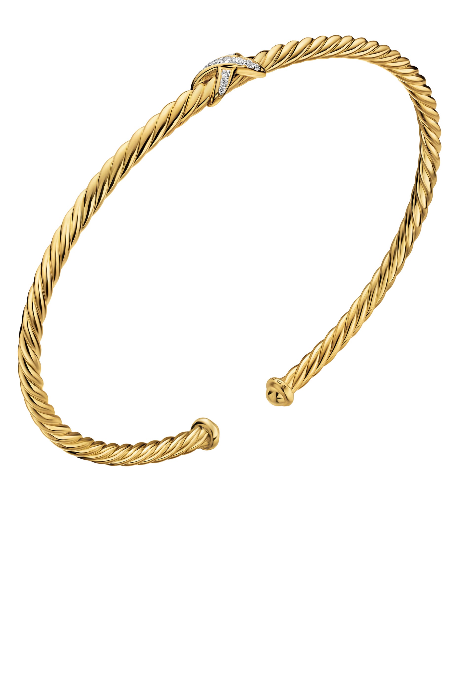 Micro Cablespira® Flex X Bracelet, 18K Yellow Gold & Diamonds