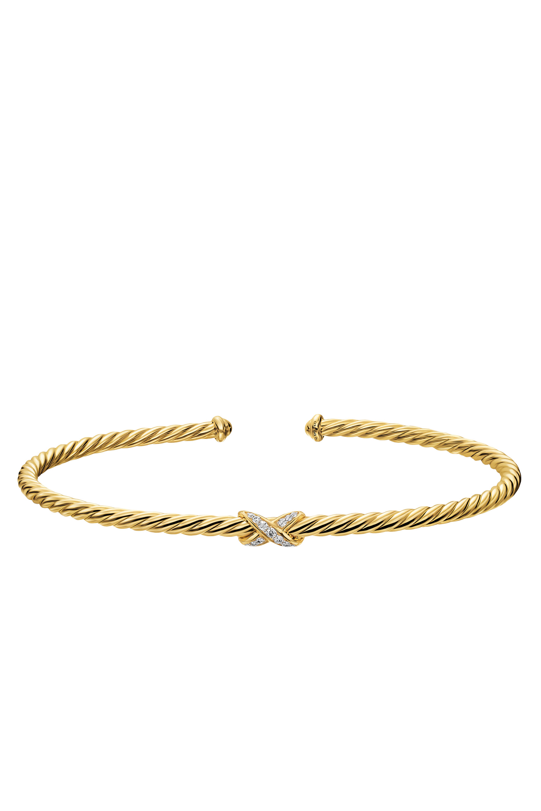 Micro Cablespira® Flex X Bracelet, 18K Yellow Gold & Diamonds