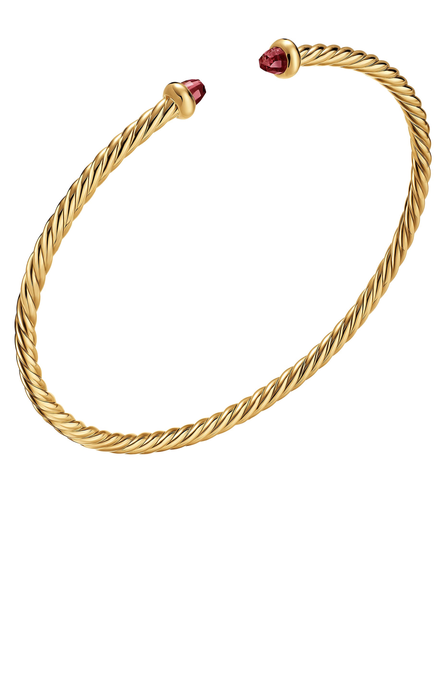 Micro Cablespira® Flex Bracelet, 18k Yellow Gold & Garnet