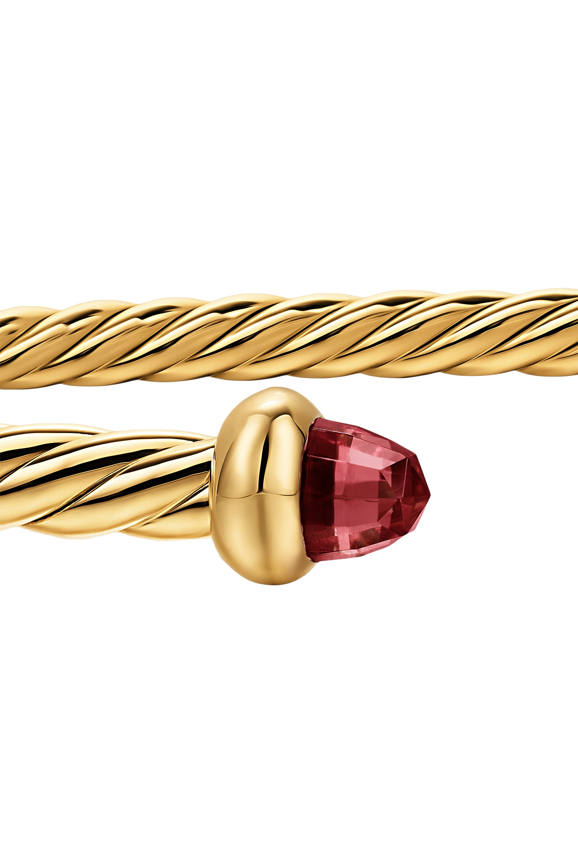 Micro Cablespira® Flex Bracelet, 18k Yellow Gold & Garnet