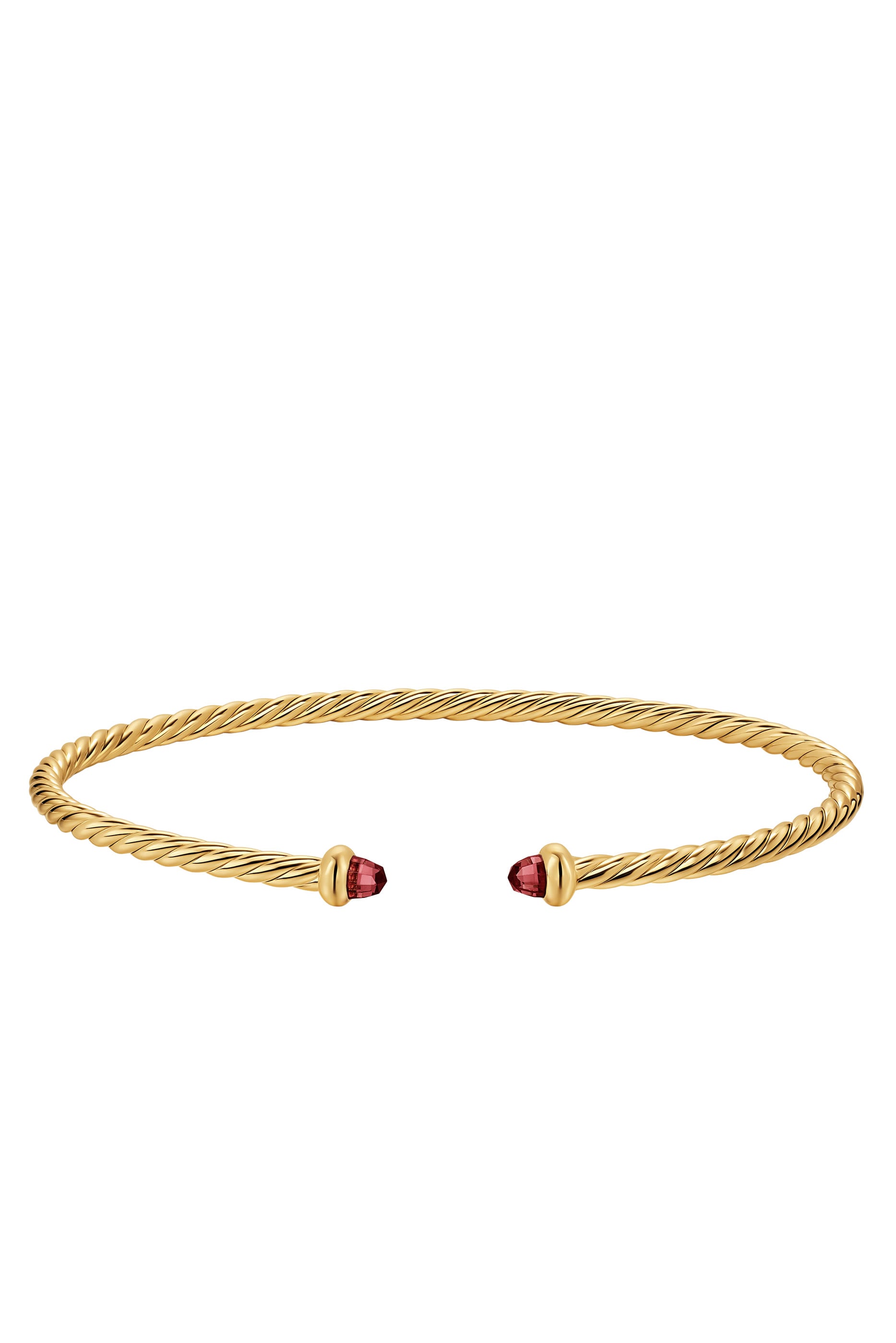 Micro Cablespira® Flex Bracelet, 18k Yellow Gold & Garnet