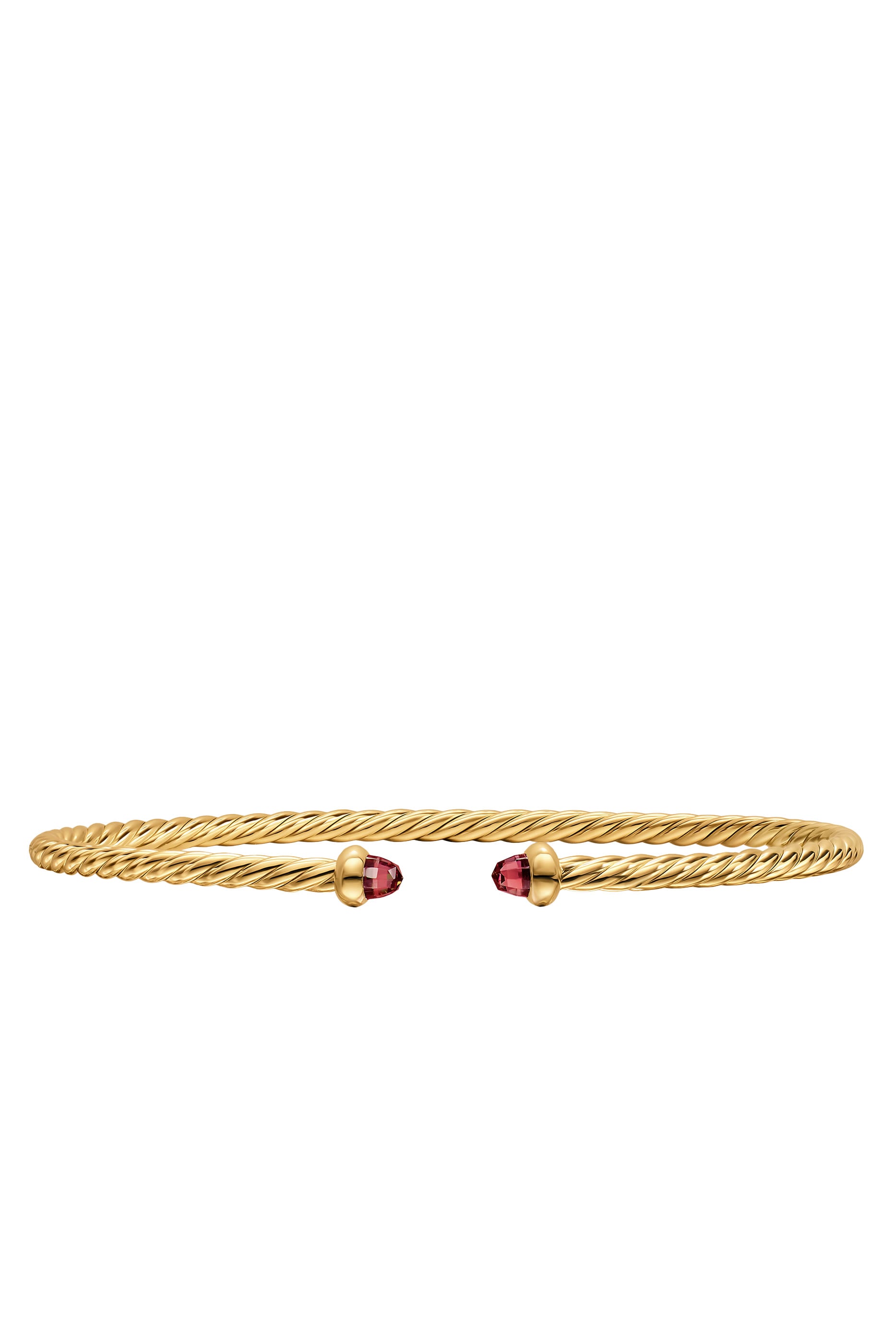 Micro Cablespira® Flex Bracelet, 18k Yellow Gold & Garnet
